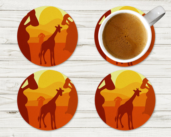 4 pc. Customized Cup Coaster Set | Home Decor | Drink Accessories | Kitchen | Personalized Coasters | Drinking